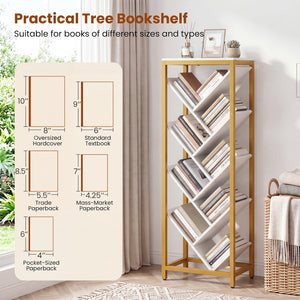 9-Tier Freestanding Bookcase for Hardcover Books-White