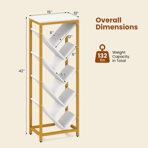 9-Tier Freestanding Bookcase for Hardcover Books-White