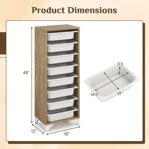 9-Tier Fruit and Vegetable Storage Rack Freestanding Wooden Pantry Organizer Cabinet