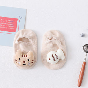 1 Pair Cartoon Cotton Baby Rubber Sole Anti Slip Floor Socks For Newborn Girls And Boys Kids