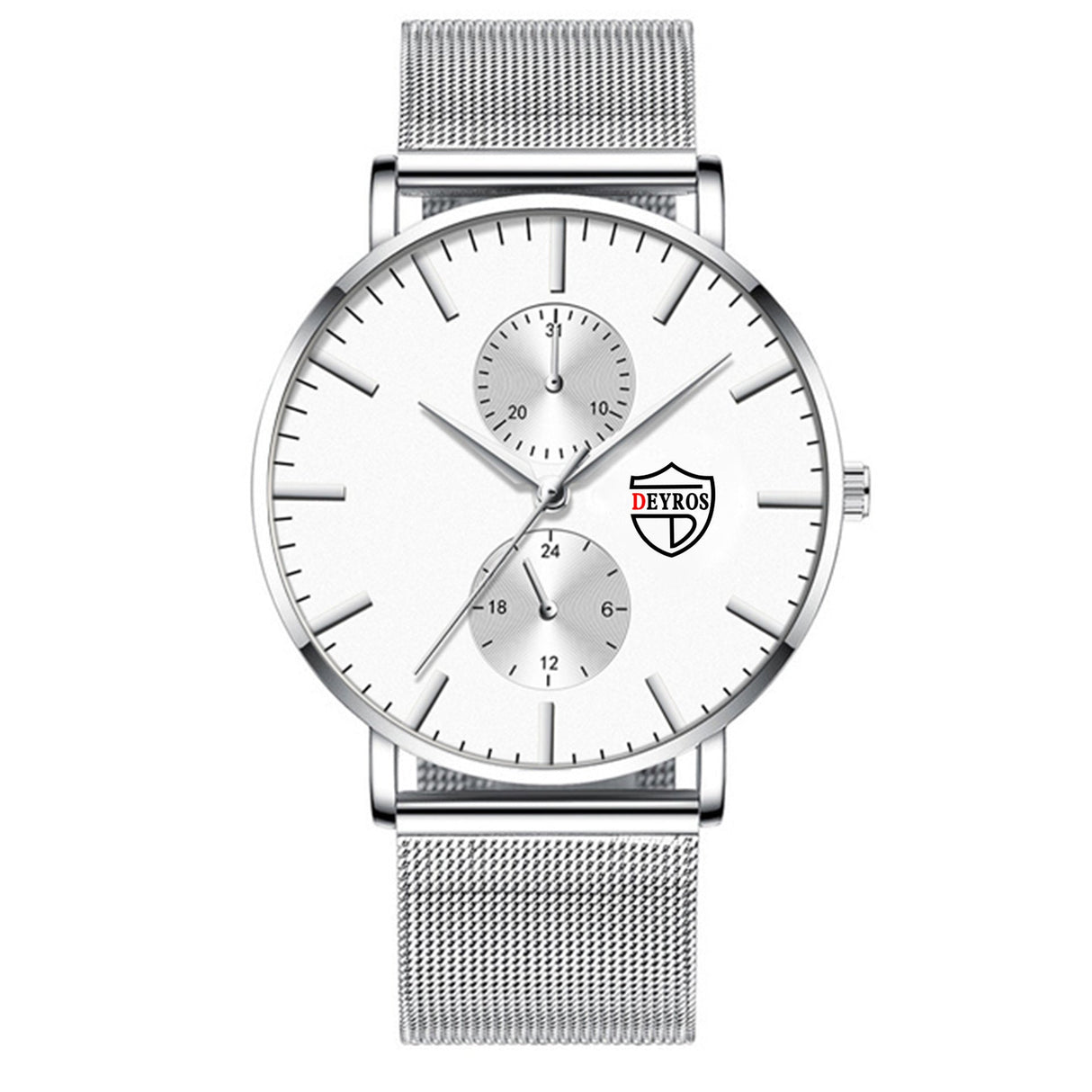 Black 3Bar Watch Men Women'S Watches Ladies Watch With Crystals  Fashion Stainless Steel Band Comfortable Wristwatch