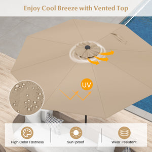 9 ft Patio Outdoor Umbrella with Crank-Orange