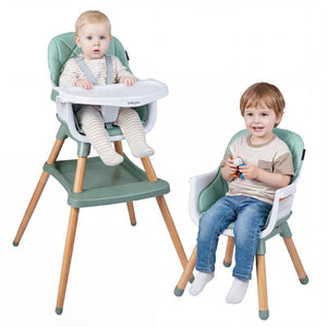 9-in-1 Convertible High Chair for Babies and Toddlers with Seat Cushion-Green