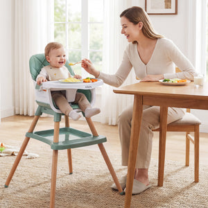 9-in-1 Convertible High Chair for Babies and Toddlers with Seat Cushion-Green