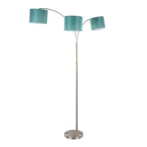 Willow - Trio Contemporary Floor Lamp - Nickel / Turquoise by Couch.com