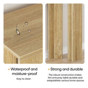 Farmhouse Style Oak-Colored Extra-Long Console Table