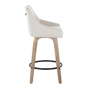 Hannah - Transitional Fixed Height Counter Stool With Swivel With Round Footrest (Set of 2) by Couch.com