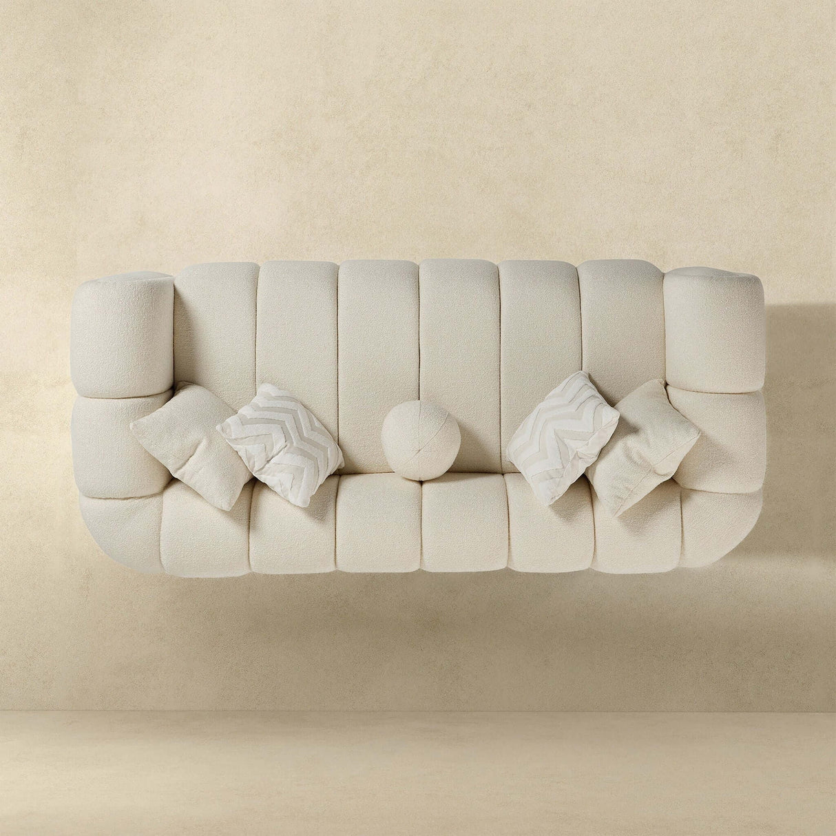 Beatrice - Modern Tufted Sofa - Ivory / White by Couch.com