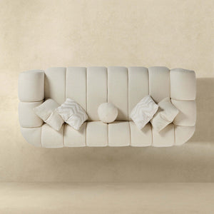 Beatrice - Modern Tufted Sofa - Ivory / White by Couch.com