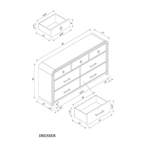 Malco - Dresser With Gold Detailing - Oak