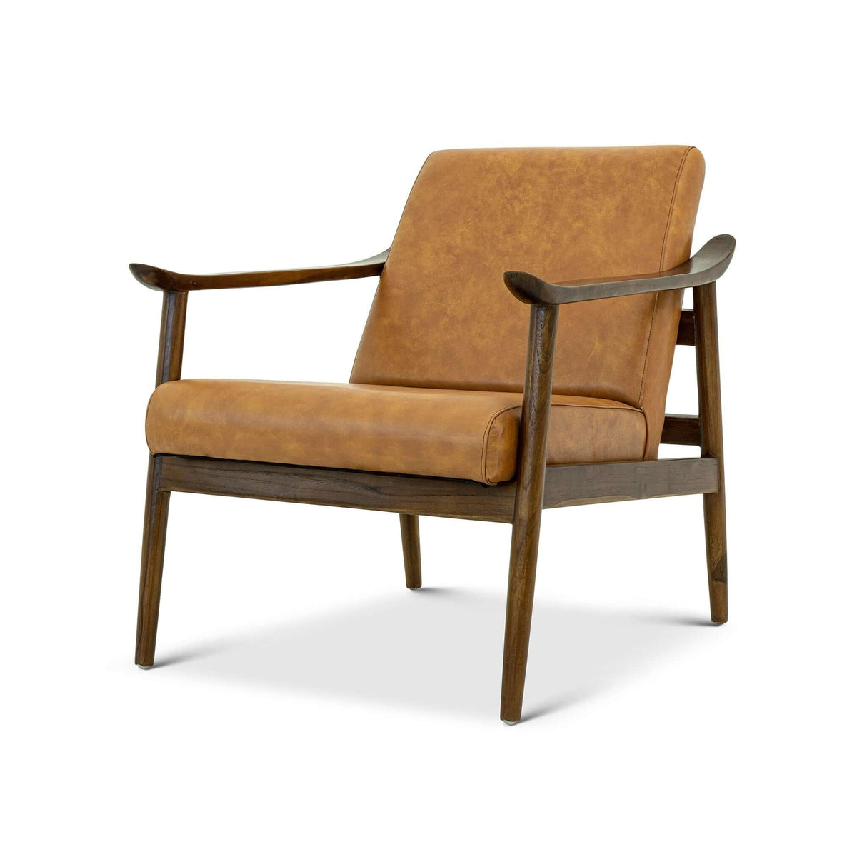 Brandon - Antique Leather Lounge Chair - Brown / Tan by Couch.com