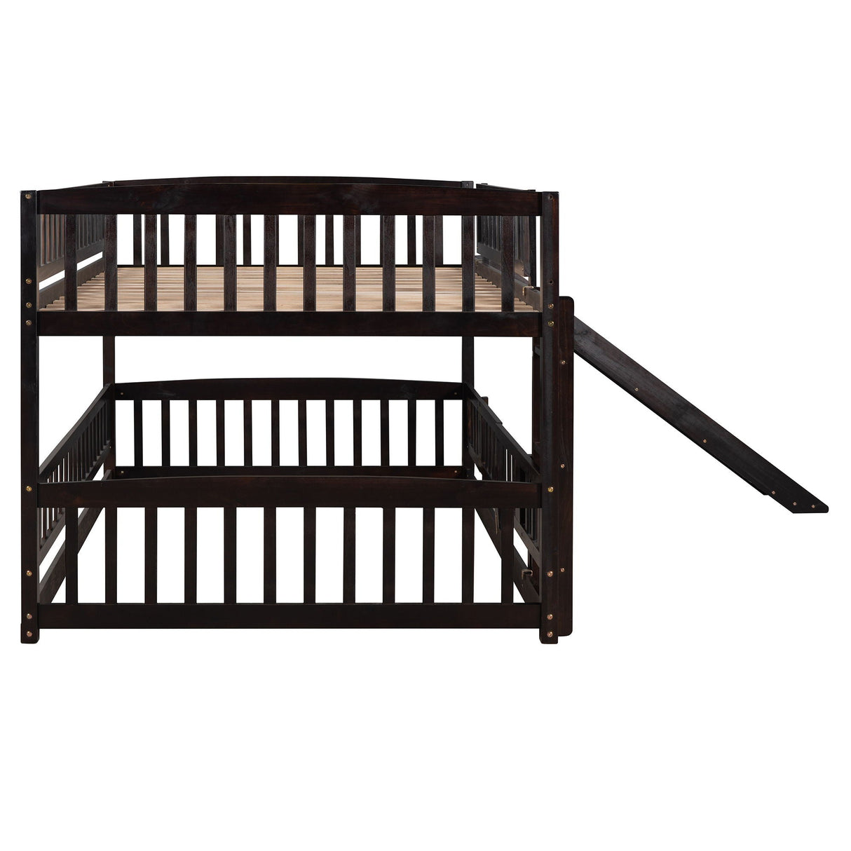 Low Bunk Bed With Slide, Fence And Ladder by Couch.com