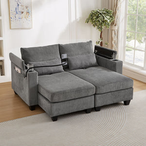 Convertible Chaise Lounge Sofa Chair With USB Ports, Cup Holders, Phone Holder And Storage by Couch.com