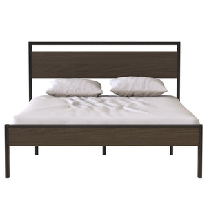 Ceres - Metal Bed With Wood Headboard & Footboard by Couch.com