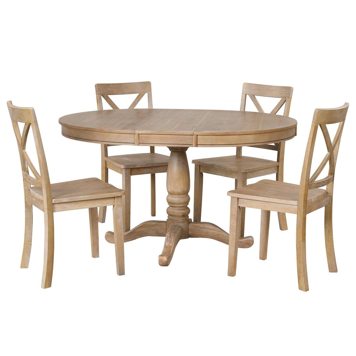 Modern Dining Table Set For 4, Round Table And 4 Kitchen Room Chairs, 5 Piece Kitchen Table Set For Dining Room, Dinette, Breakfast Nook by Couch.com
