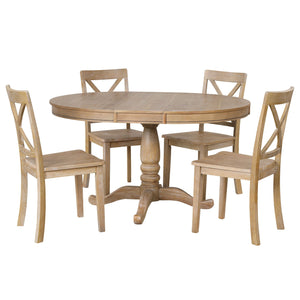 Modern Dining Table Set For 4, Round Table And 4 Kitchen Room Chairs, 5 Piece Kitchen Table Set For Dining Room, Dinette, Breakfast Nook by Couch.com