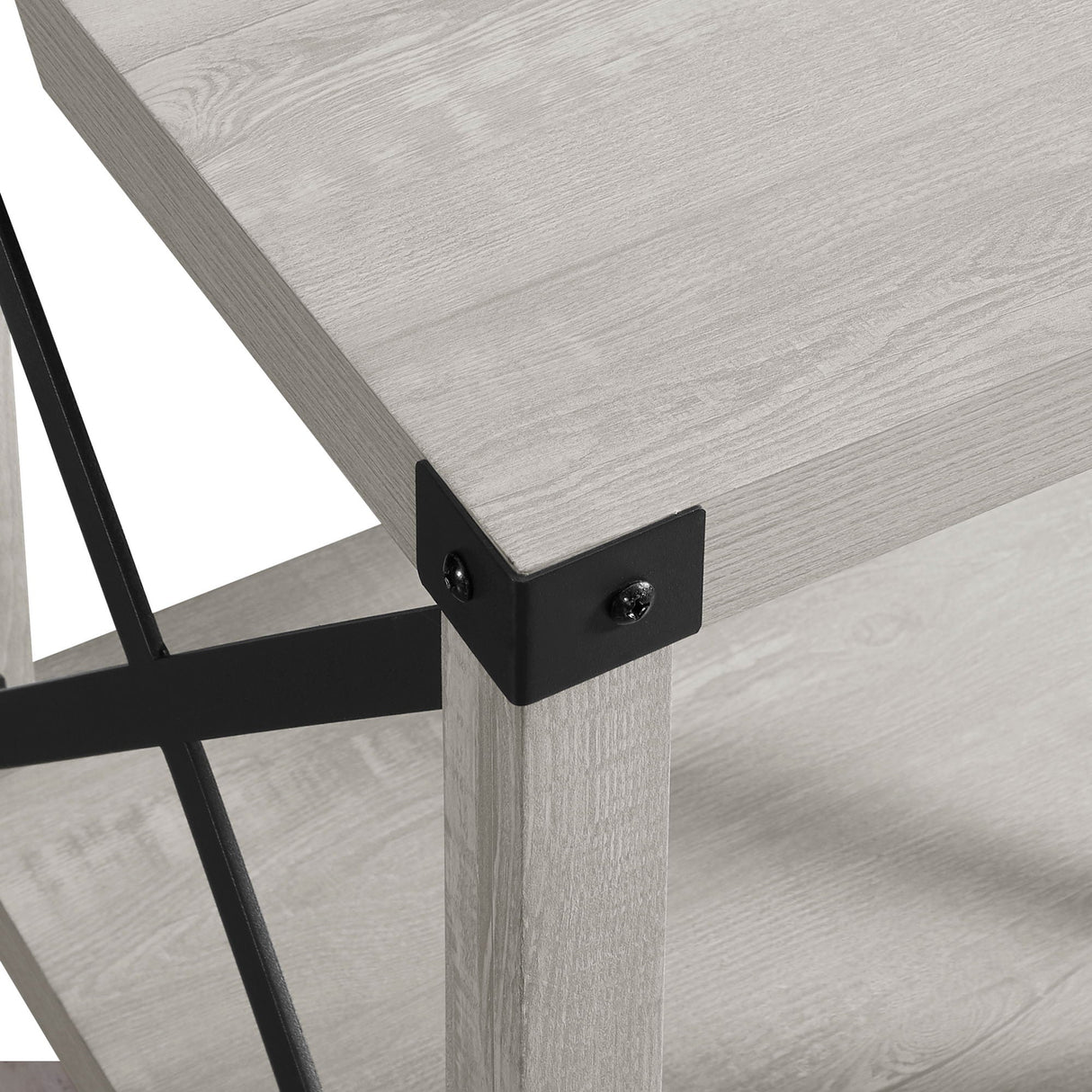 Farmhouse Metal X Table With Lower Shelf by Couch.com