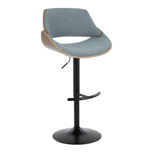 Fabrizzi - Mid Century Modern Adjustable BarStool With Rounded T Footrest (Set of 2) by Couch.com