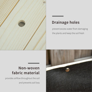 Outsunny - Raised Garden Bed, 47" x 22" x 33", Elevated Wooden Planter Box With Lockable Wheels, Storage Shelf, And Bed Liner For Backyard, Patio - Natural by Couch.com