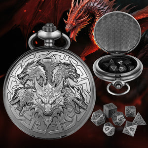 Retro Creative Pocket Watch Shaped Tabletop Game Dice Set -7PCS Metal Polyhedral Dice, Steampunk Style Portable DND Dice Set, Exquisite Metal Craftsmanship, Adding Unique Charm To Tabletop Games