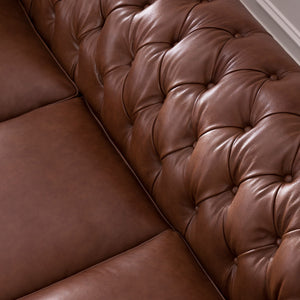 Traditional Tufted Leather Chesterfield Nailhead Sofa by Couch.com