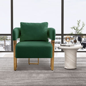 Modern Decorative Chair Teddy Fleece Upholstered And Metal Foot by Couch.com