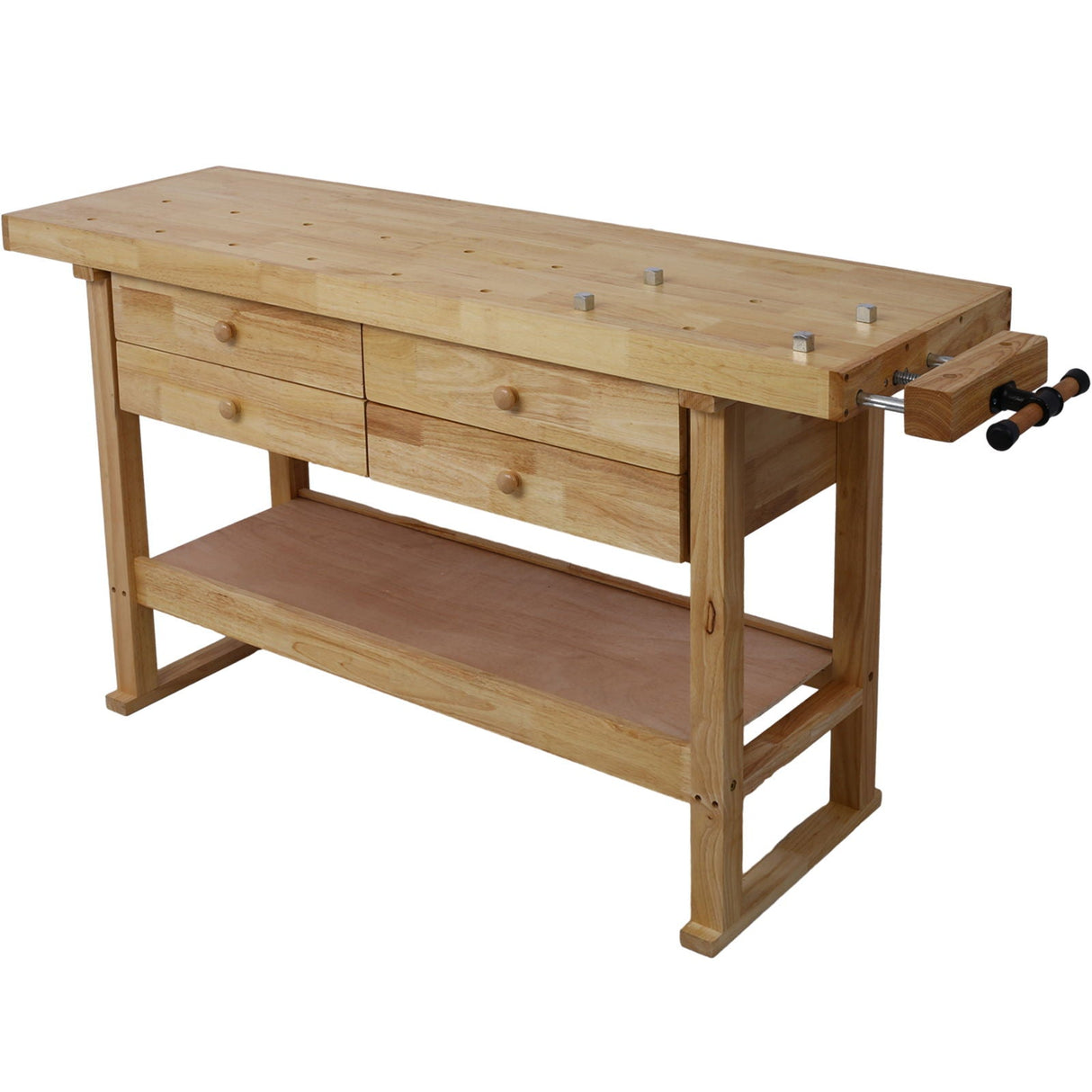 Workbench With 4 Drawers Wooden Workbench For Garage Workshop And Home - Natural by Couch.com