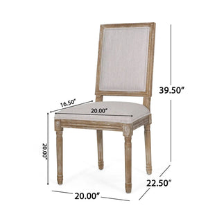 French Country Style Dining Chair with Upholstered Seating and Fluted Legs