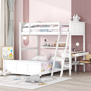 Full Over Full Bunk Bed With Desk
