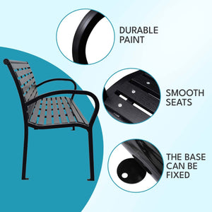 Patio Bench Steel - Black by Couch.com