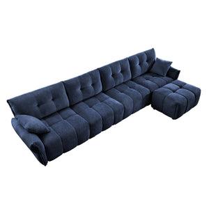 Elegant Sofa Set With Ottoman And Pillows, Textured Chenille, High Resilience Cushions by Couch.com