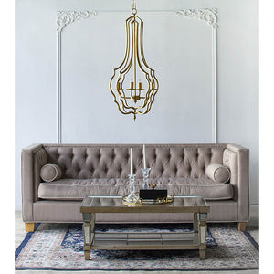 4 Light Chandelier, Hanging Light Fixture With Adjustable Chain For Kitchen, Bulb Not Included - Gold by Couch.com