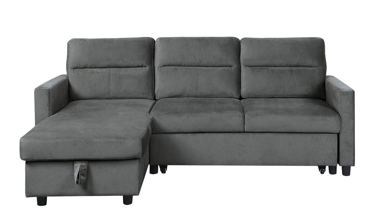 Ivy - Velvet Reversible Sleeper Sectional Sofa With Storage Chaise And Side Pocket by Couch.com