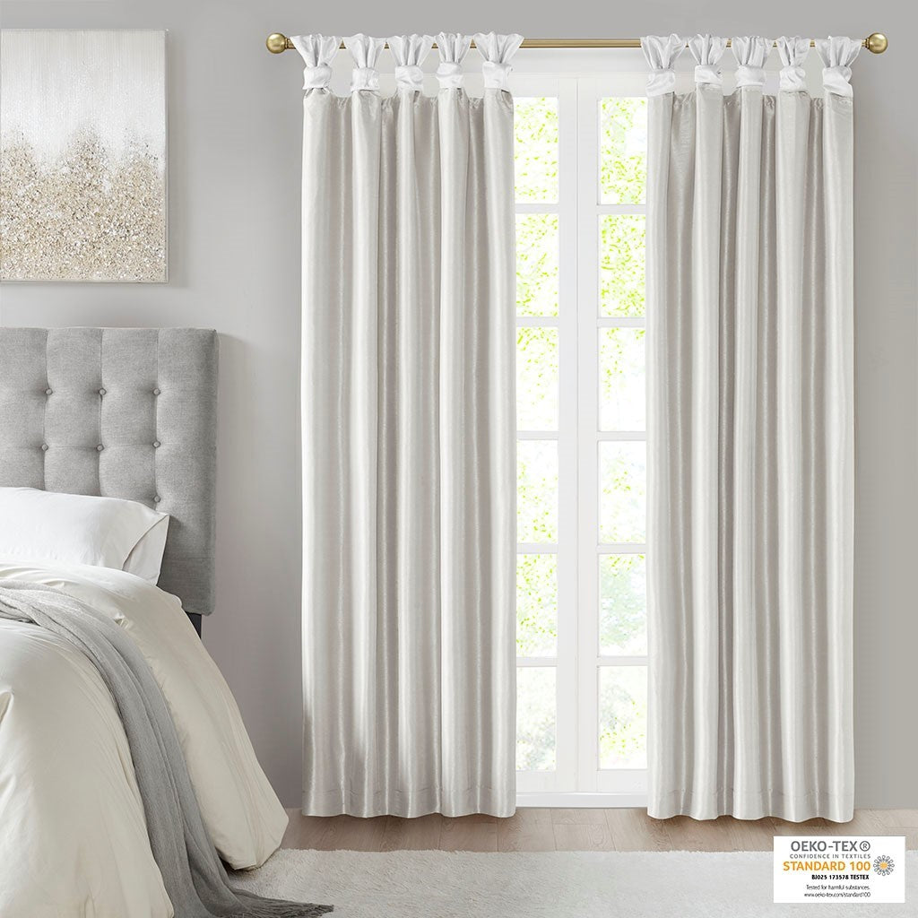 Twist Tab Total Blackout Window Curtain Panel White 50x95