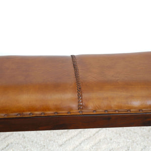 Chad - Mid-Century Modern Leather Bench - Brown / Tan by Couch.com