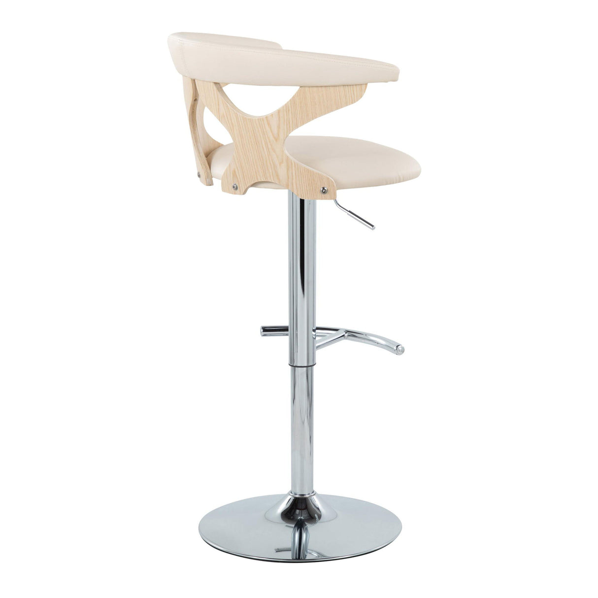 Gardenia - Contemporary Adjustable Barstool & Swivel, Rounded T Footrest (Set of 2) by Couch.com