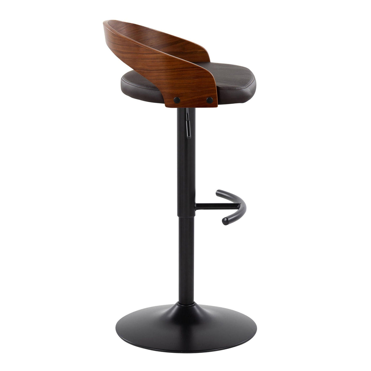 Grotto - Contemporary Adjustable Barstool With Swivel With Rounded T Footrest (Set of 2) by Couch.com