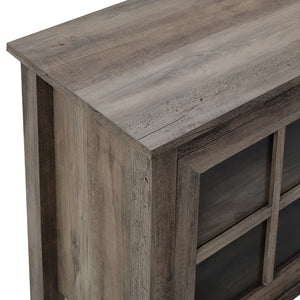 Modern Farmhouse 2 Door Glass Windowpane 70" TV Stand For 80" TVs by Couch.com