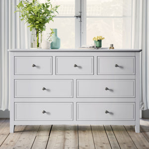 7 Drawers Solid Wood Dresser - White by Couch.com