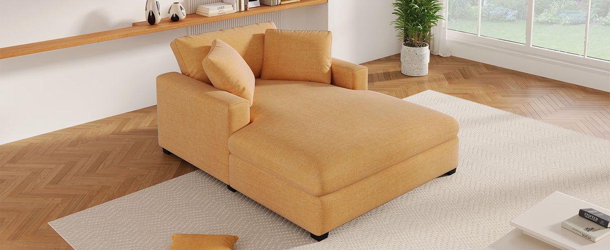 Oversized Chaise, Lounge Chair Classic Design, Soft Fabric, Durable Frame With Solid Wood Legs by Couch.com