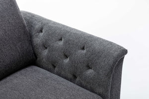 Stanton - Linen Chair With Tufted Arms - Dark Gray by Couch.com