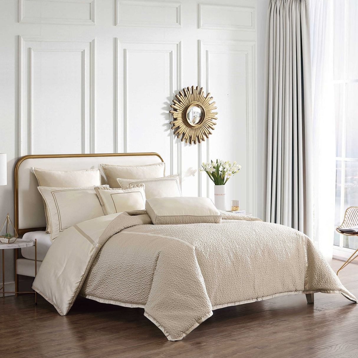 Rings 7 PC Reversible Matte Satin Comforter Set