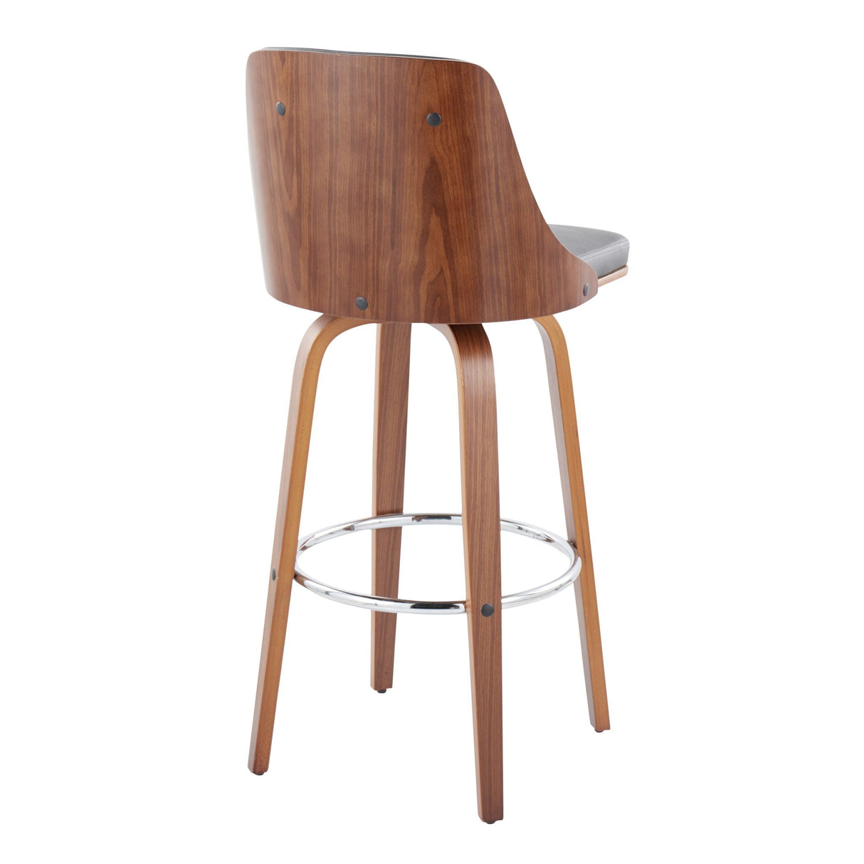 Gianna - Mid Century Modern Fixed Height Barstool With Swivel With Round Footrest (Set of 2) by Couch.com