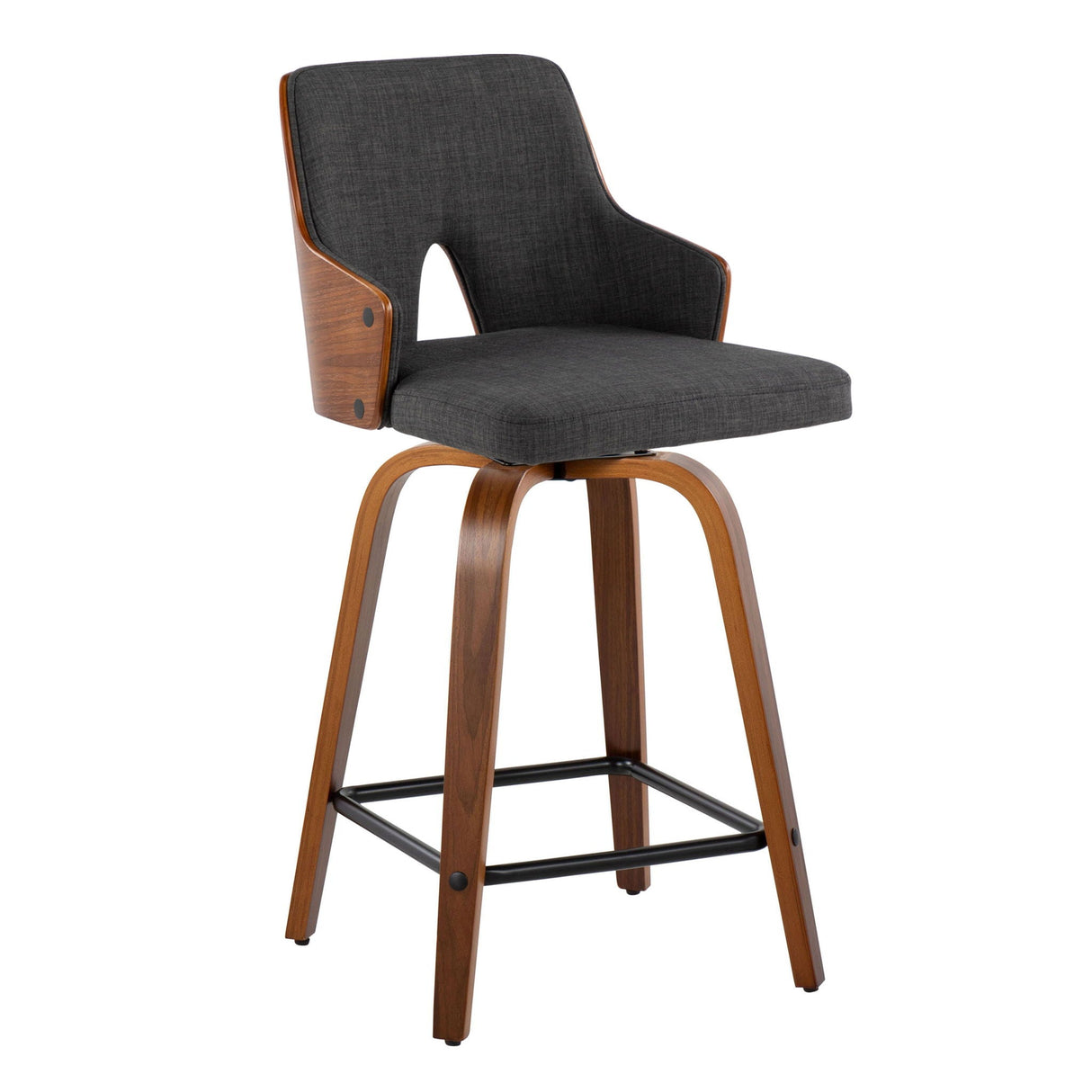Stella - Mid Century Modern Fixed Height Counter Stool With Swivel (Set of 2) by Couch.com