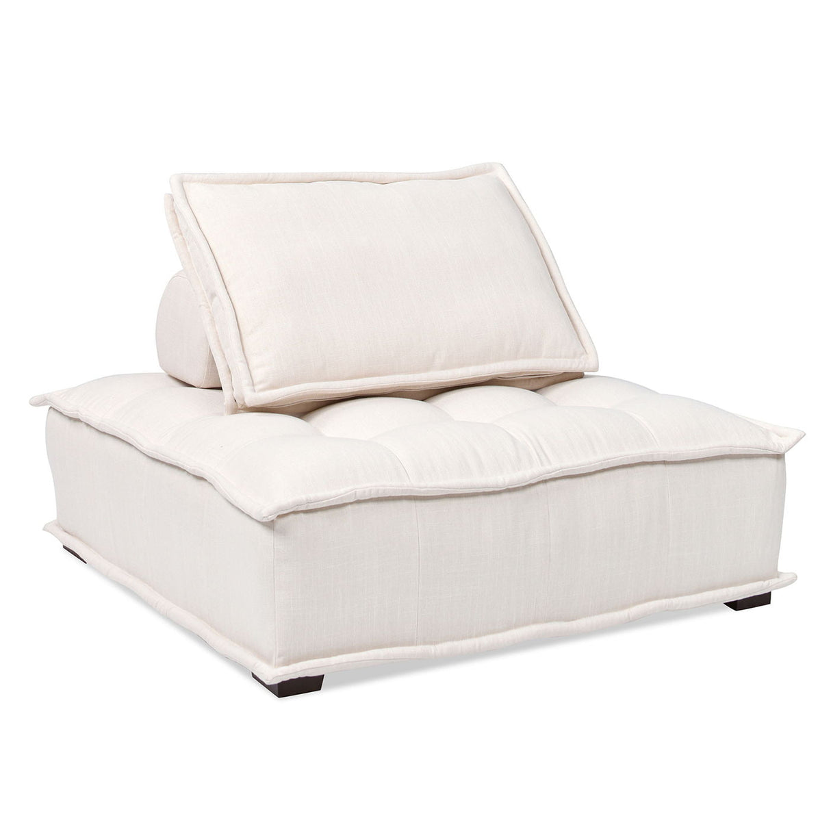 Couch.com Arwen Square Modular Pillow Back Lounge Chair White Beige, Durable Design, Modern Style, Easy to Clean, Fabric Construction, Beige Finish by Couch.com