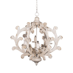 6 Light Chandelier, Hanging Light Fixture With Adjustable Chain For Kitchen, Bulb Not Included - White by Couch.com