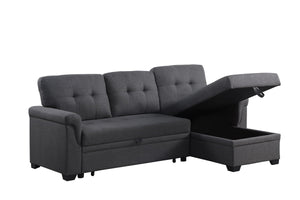 Lucca - Linen Reversible Sleeper Sectional Sofa With Storage Chaise by Couch.com