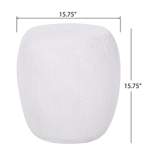 Outdoor Lightweight Concrete Side Table - Antique White