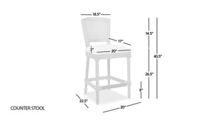 Triomphe Rattan Wicker High Back Armless Counter Bar Stool