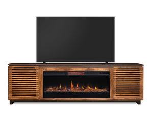 Graceland - Fireplace TV Stand Console For TVs Up To 100" - Black, Bourbon by Couch.com